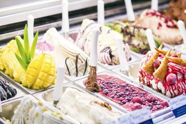 The Best Gelato in Italy {travel bloggers tell all} classic italian gelato ice cream in shop display