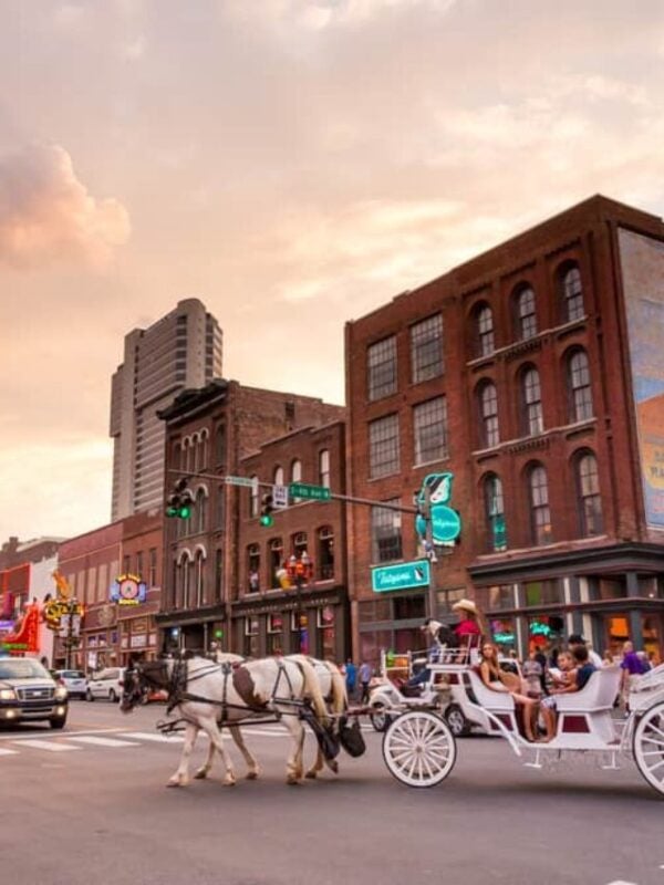 Downtown Nashville at twilight