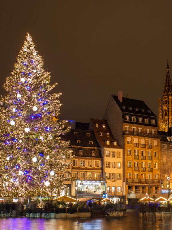 Christmas tree at Place Kleber in Strasbourg, "Capital of Christ